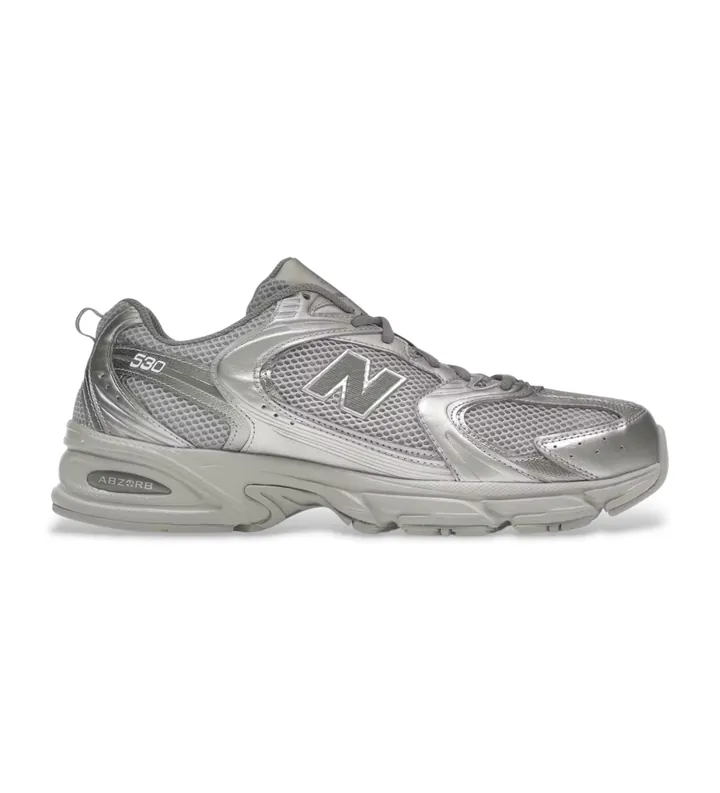 New Balance para hombre. MR530 Zapatillas 530 gris plateado (37), Plata, Cordones, Casual, Deportivo, Multideporte