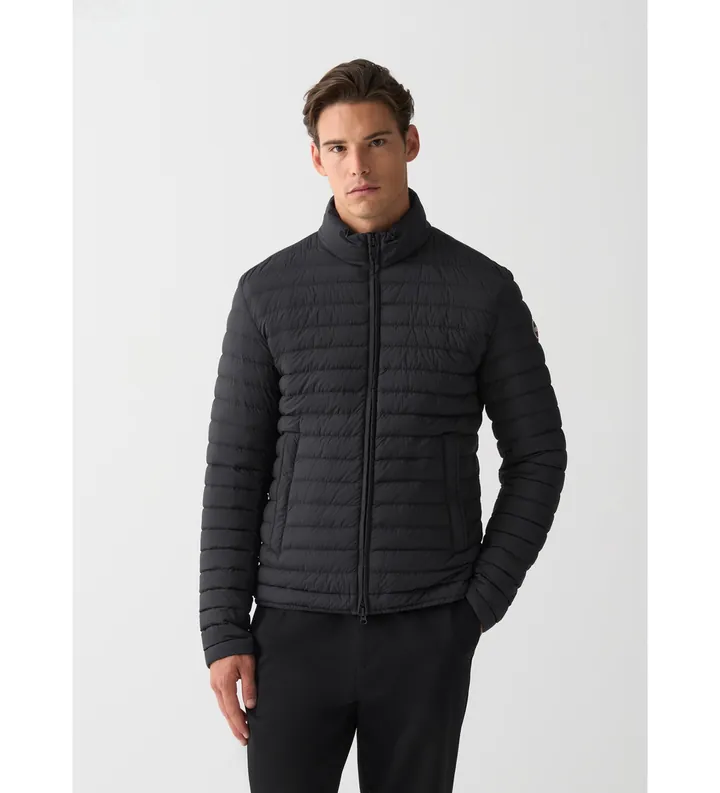 Colmar para hombre. 1246 Plumífero ligero con cuello acolchado negro (46), Casual, Poliéster Reciclado, Sostenible