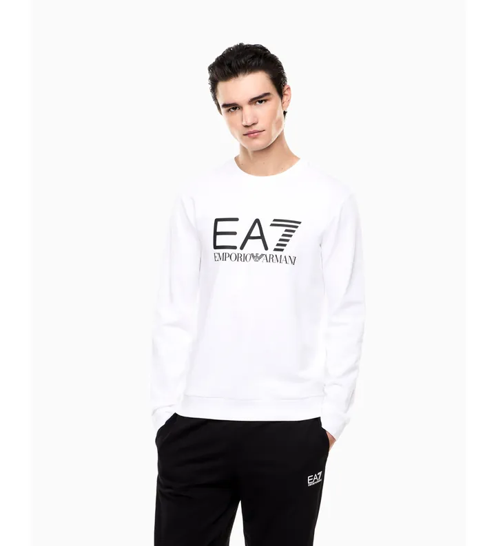 EA7 para hombre. 7M002278_AF22266 Sudadera Core Identity blanco (3XL), Casual, Algodón, Manga corta