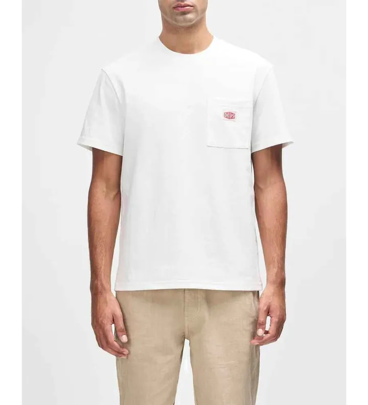 Deus Ex Machina para hombre. D261MTS347 Camiseta Parts & Service Pocket blanco (S), Casual, Algodón, Manga corta