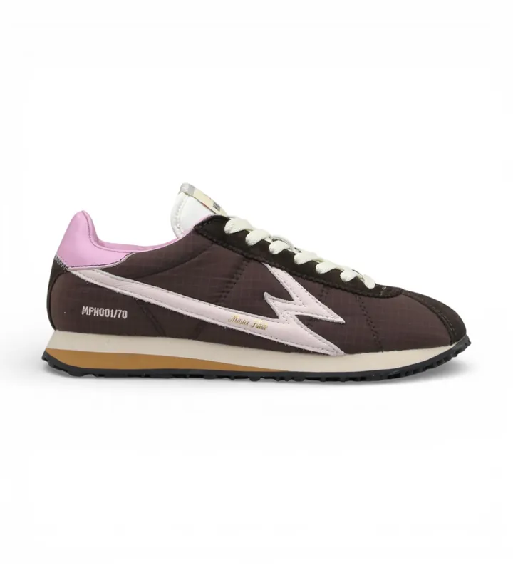 MOA Concept para mujer. FL202 Zapatillas Flash marrón oscuro (36), Plano, Cordones, Casual