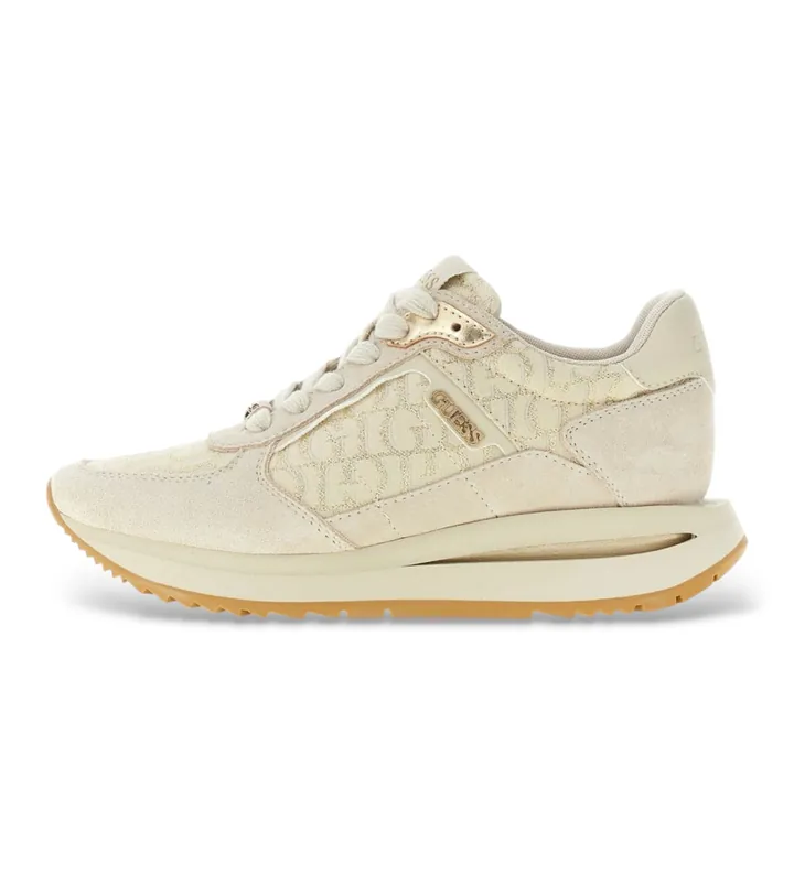 Guess para mujer. FLTEG5LEA12 Zapatillas Energy beige (36), Plano, Cordones, Casual, Piel