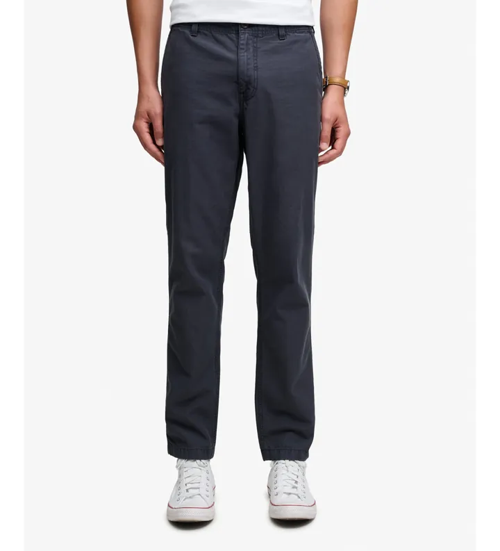 Superdry para hombre. M7011487A Pantalón Chino Tapered Washed negro (30/32), Casual, Algodón, Tela