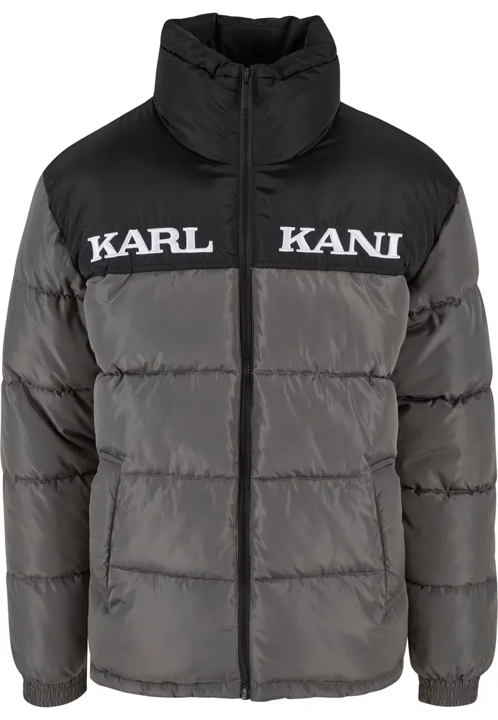 Karl Kani Chaqueta de invierno 'Essential' gris oscuro / negro / blanco