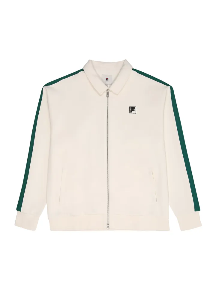 FILA Sudadera con cremallera 'Como' verde oscuro / blanco