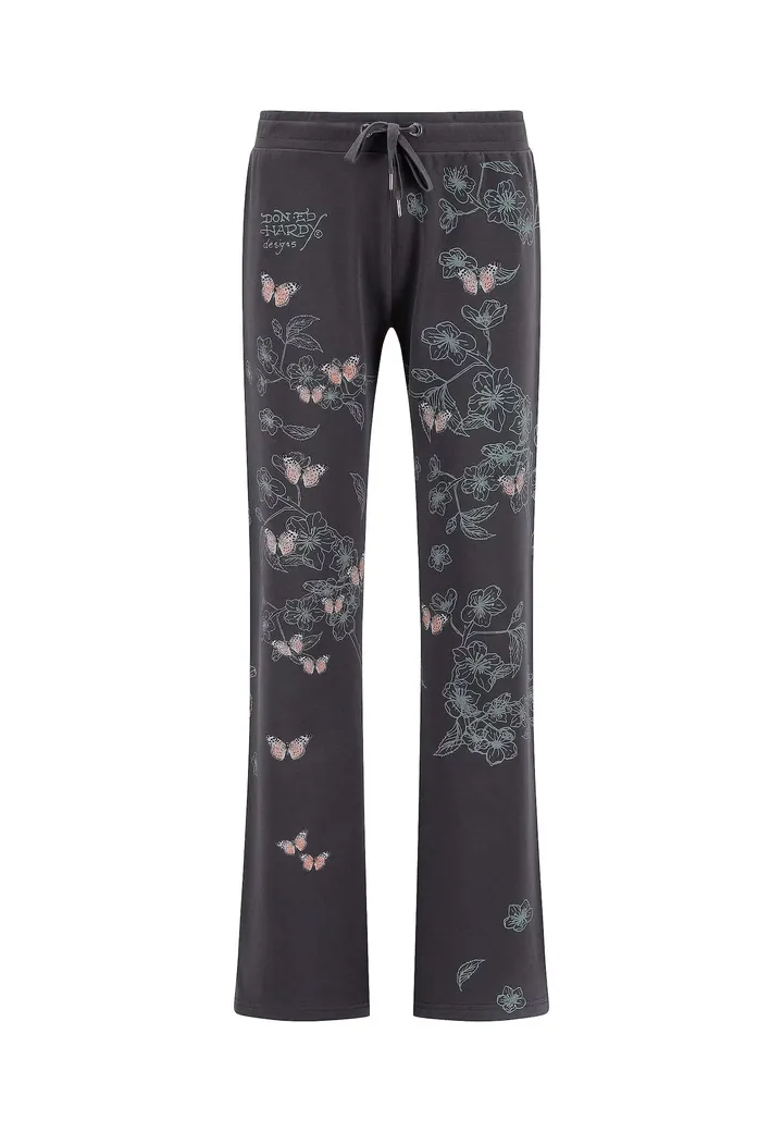 Ed Hardy Pantalón 'True To My Love' gris oscuro / petróleo