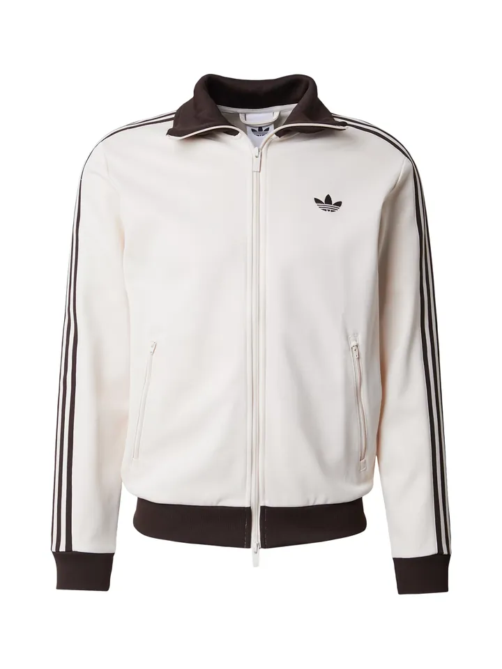 ADIDAS ORIGINALS Sudadera con cremallera 'Classic' marrón oscuro / offwhite