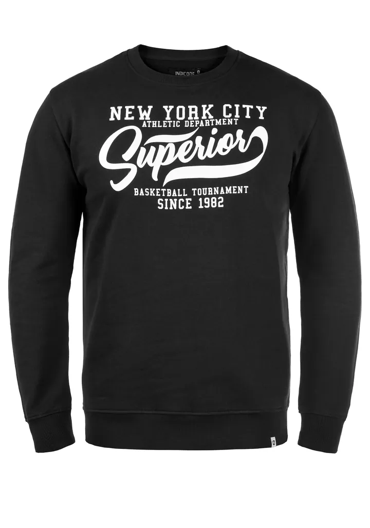 INDICODE JEANS Sudadera 'Galilero' negro / blanco
