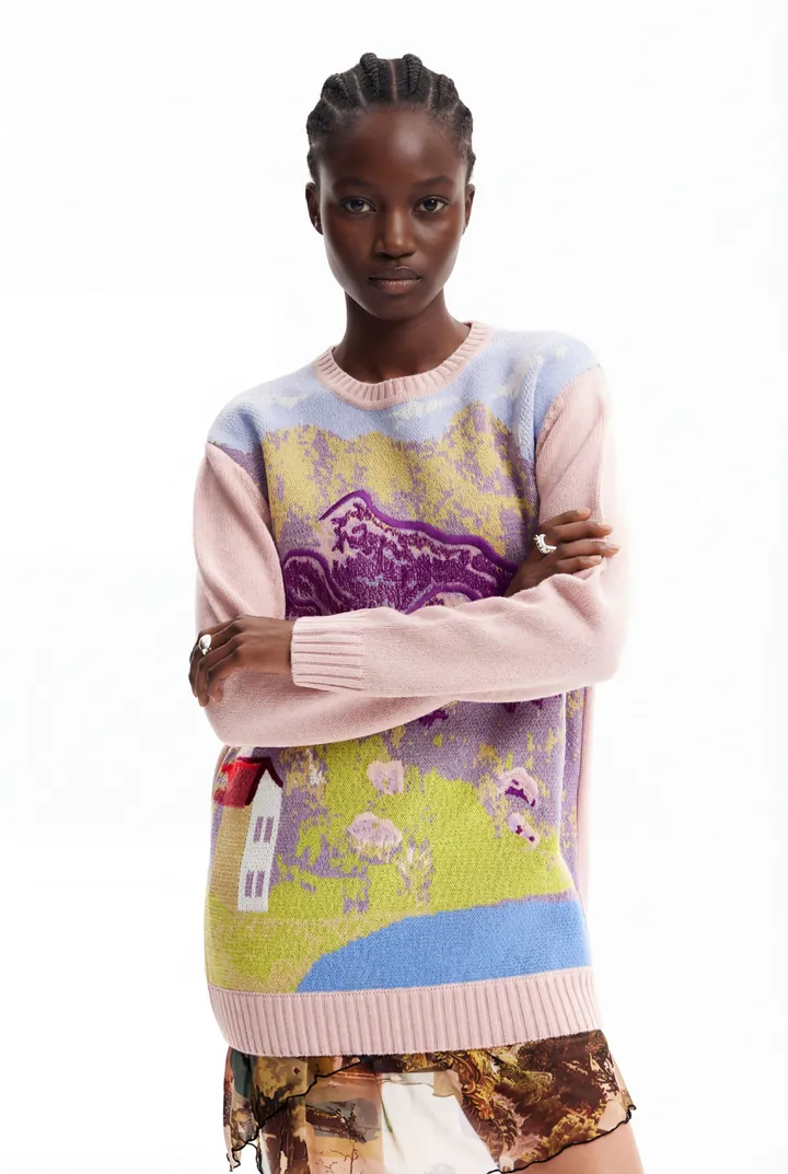 Desigual, Jersey paisaje M. Christian Lacroix, Rojo, M