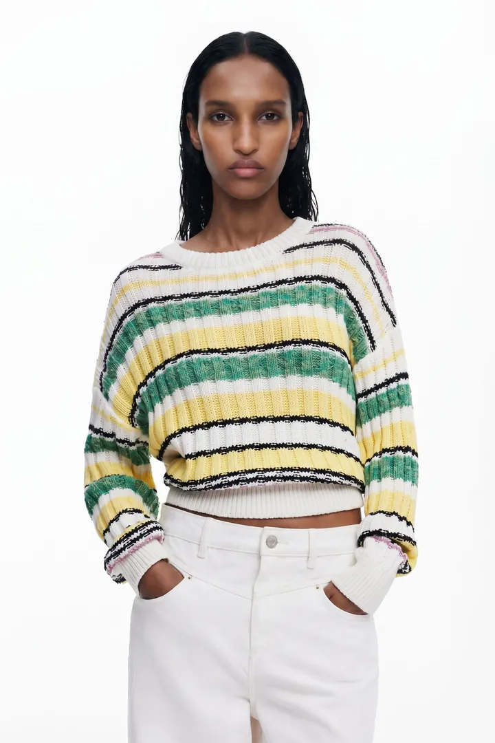 Desigual, Jersey rayas colores, Algodon, L