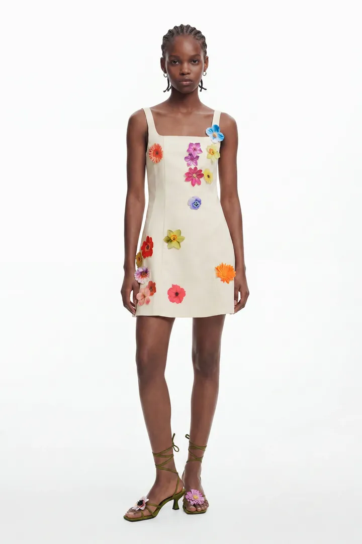 Desigual, Vestido paneles flores Tyler McGillivary, Algodon, L