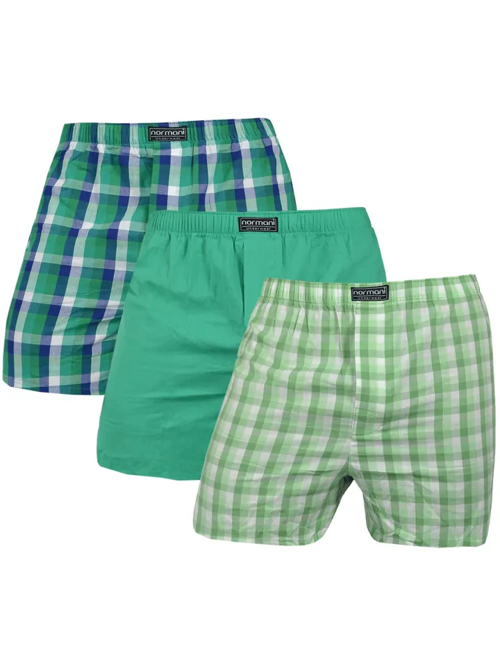 normani Calzoncillo boxer azul / verde / verde claro / blanco