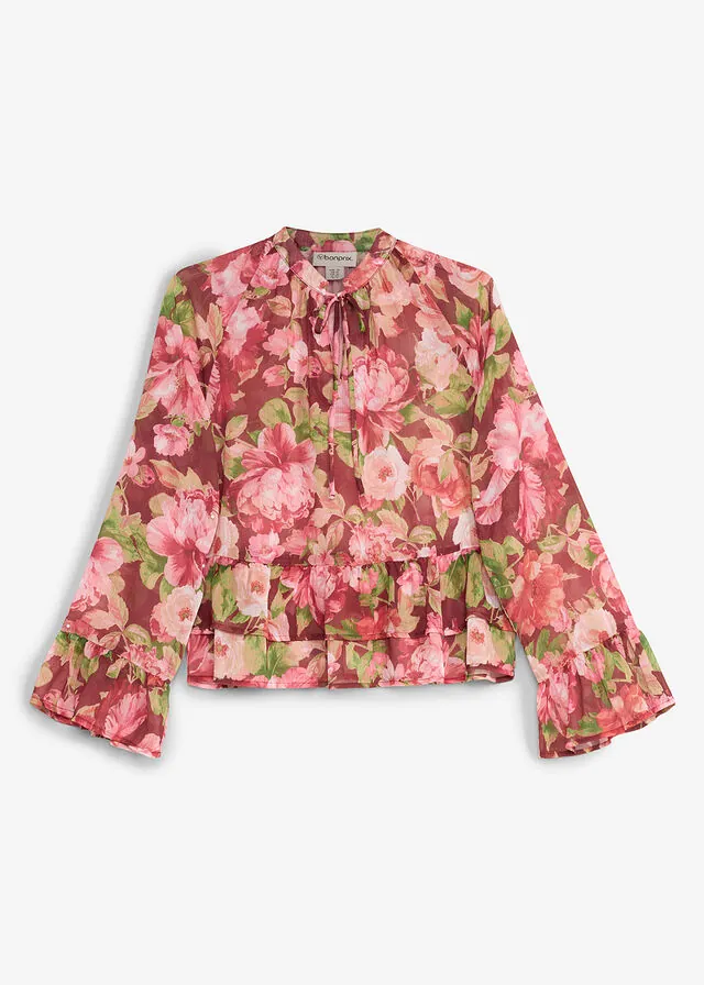 Blusa de gasa con volantes