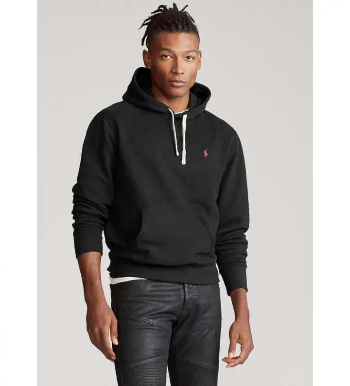 Polo Ralph Lauren para hombre. 710766778008 Sudadera de Felpa con Capucha negro (L), Casual, Algodón, Manga larga