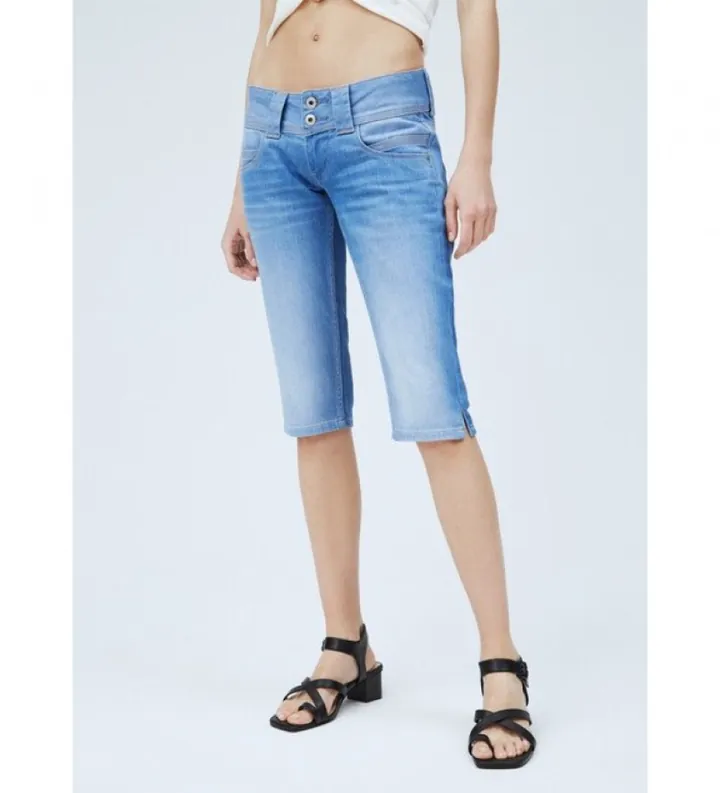 Pepe Jeans para mujer. PL800037HH2 Bermudas Denim Venus azul (41), Casual, Algodón, Sostenible