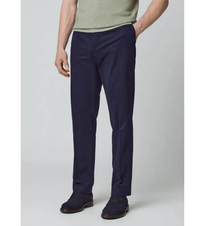 Hackett London para hombre. HM212488 Pantalón Sanderson marino (34/34), Casual, Algodón