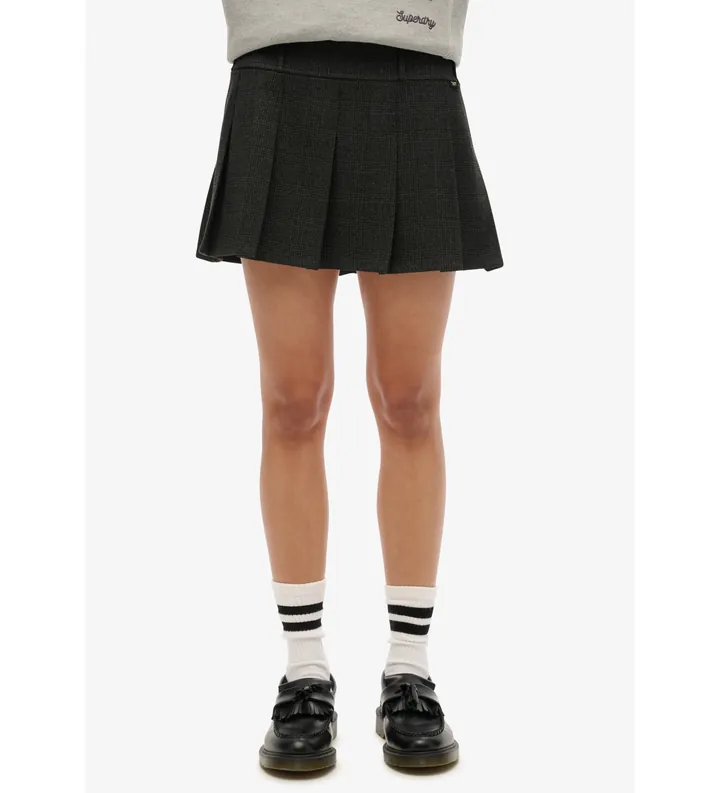 Superdry para mujer. W7210331A Minifalda Plisada De Talle Bajo gris (L), Casual, Viscosa