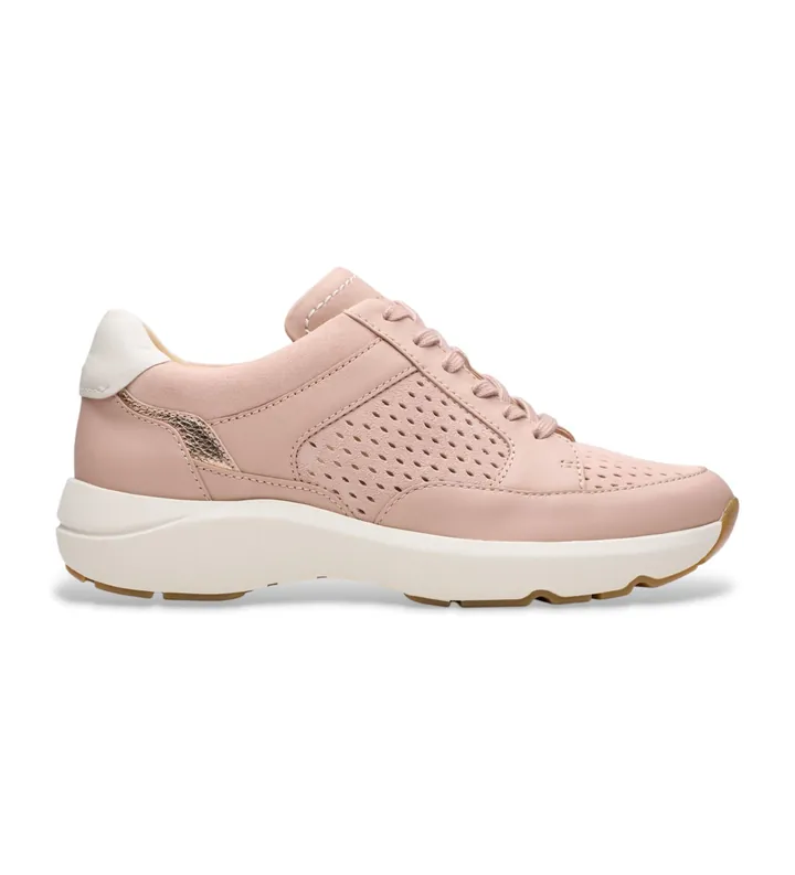 Clarks para mujer. 26181465 Zapatillas de Piel Tivoli Walk rosa (36), 3 a 5cm, Cordones, Casual