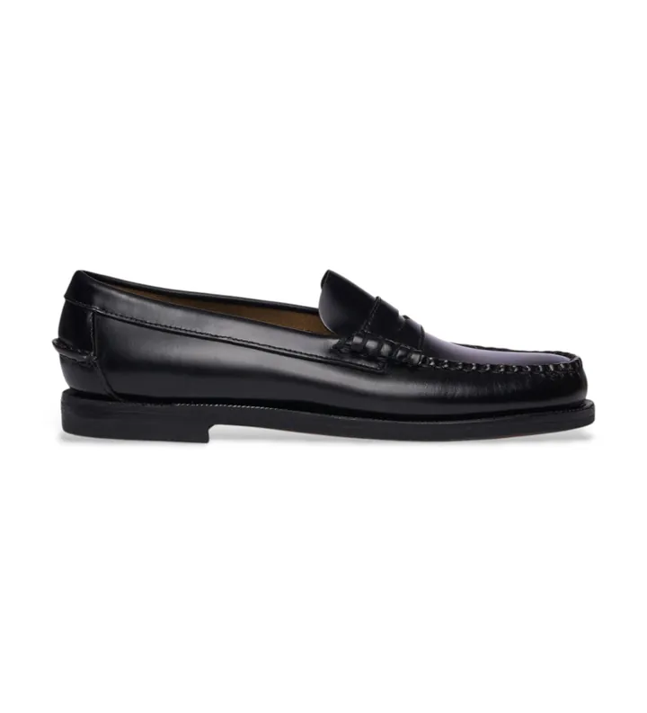 Sebago para mujer. 7001530 Mocasines de Piel Clásicos Dan negro (36), Plano, 1 a 3cm, Ninguno, Casual, Fiesta