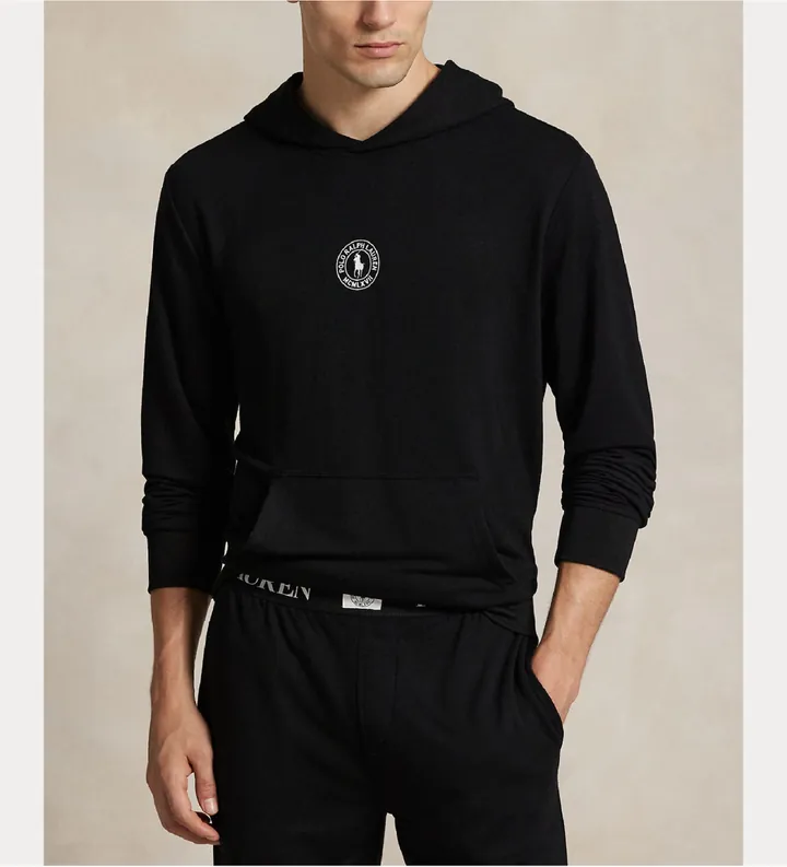 Polo Ralph Lauren para hombre. 714P03152001 Sudadera Sle Top negro (L), Homewear, Viscosa