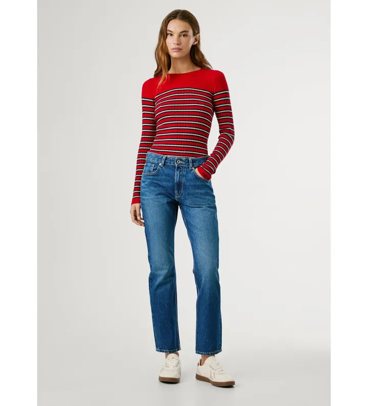 Pepe Jeans para mujer. PL2047304A3 Jeans Straight Mary azul (25/30), Casual, Algodón, Denim