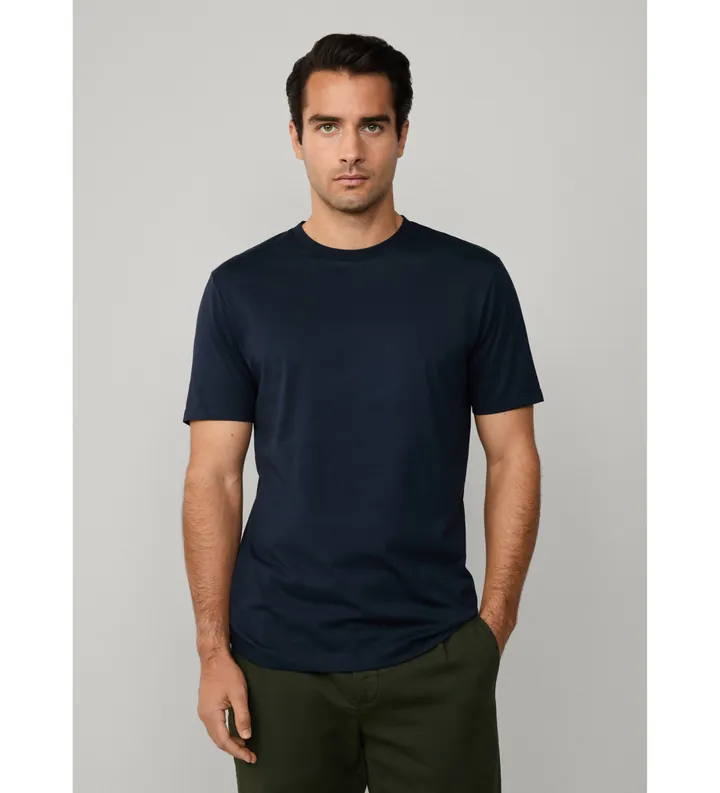 Hackett London para hombre. HM5000071 Camiseta Pima marino (3XL), Casual, Algodón, Manga corta