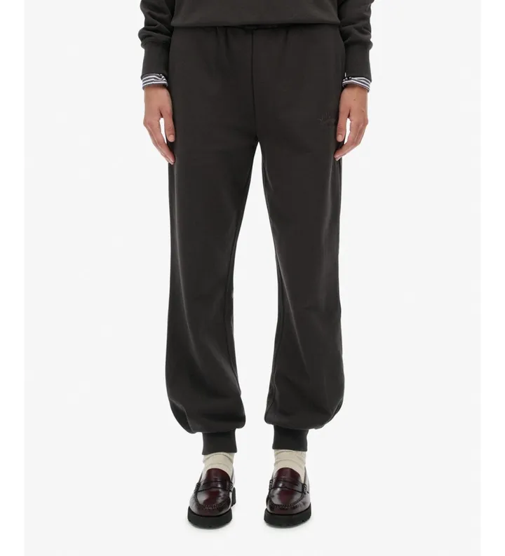 Superdry para mujer. W7011221A Pantalón Jogger Country Club Cuff negro (L), Casual, Algodón