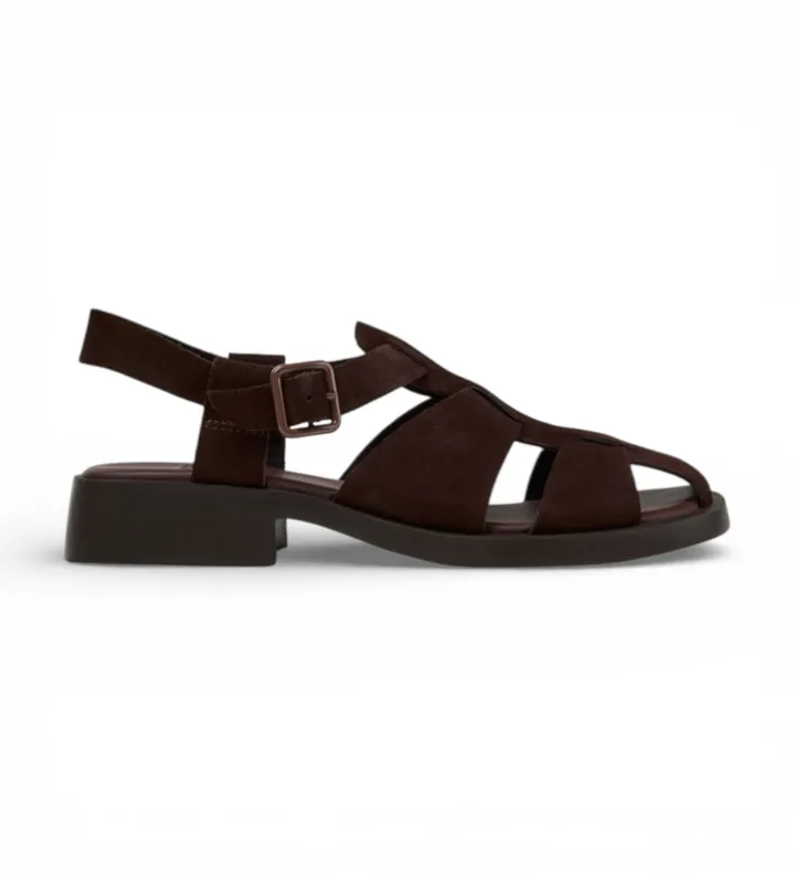 Camper para mujer. K201489-012 Sandalias de Piel Dana marrón (36), Plano, Hebilla, Casual