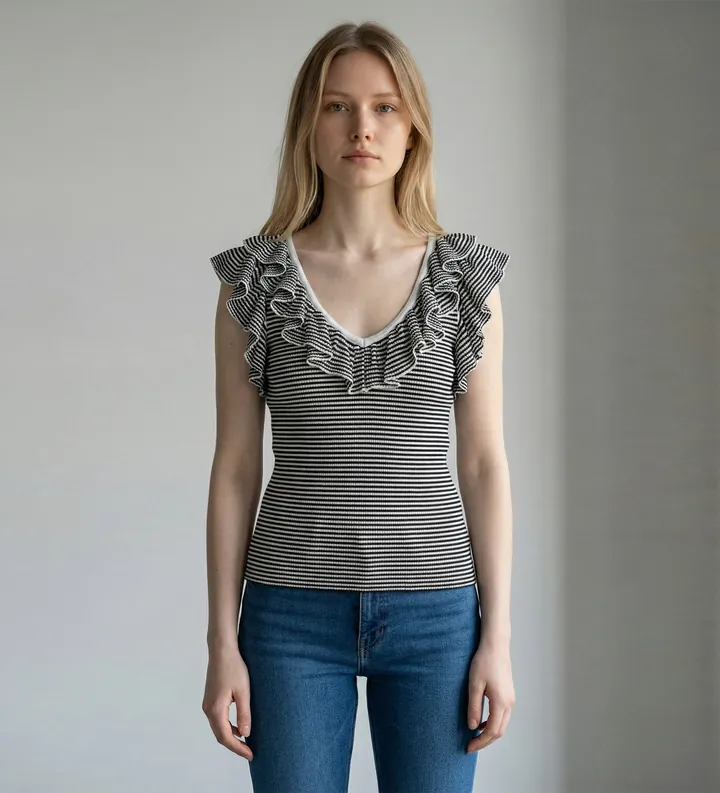 Marella para mujer. 2613361124200 Camiseta Mlsmatassa negro (L), Casual, Sin mangas / Tirantes, Lyocell