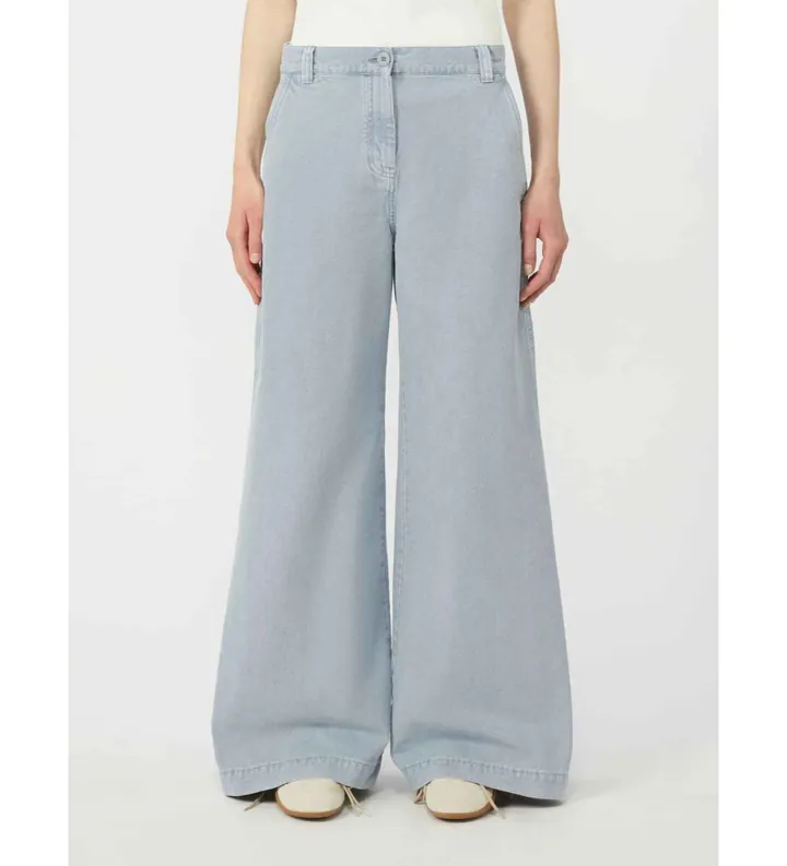 Weekend Max Mara para mujer. 2615131131600 Pantalón Skipper azul (38), Algodón, Denim