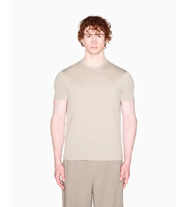 A|X Armani Exchange para hombre. XM002467AF10356U6229 Camiseta Slim beige (L), Casual, Algodón, Manga corta