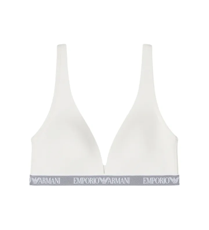 Emporio Armani para mujer. EW000436_AF19026 Sujetador Logo Band blanco (L), Homewear, Algodón