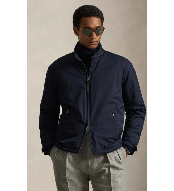 Polo Ralph Lauren para hombre. 710967736002 Chaqueta Abottson de gabardina marino (L), Casual, Poliéster