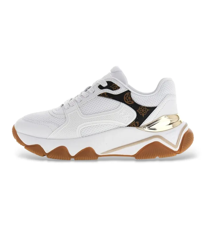 Guess para mujer. FLTMZZELE12 Zapatillas Mazzy blanco (36), 1 a 3cm, Cordones, Casual, Poliéster