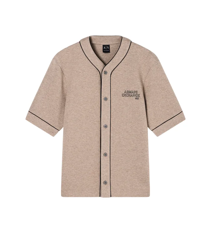 A|X Armani Exchange para hombre. XM002012AF10818O6013 Camiseta baseball driftwood (XL), Casual, Verde, Algodón, Manga corta