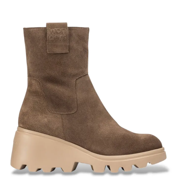 Wonders para mujer. G-7022_2215_9406 Botines de Piel Toronto 22 Marrón (39), 3 a 5cm, Ante, Cremallera, Casual