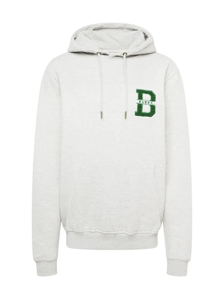 BLEND Sudadera gris moteado / verde