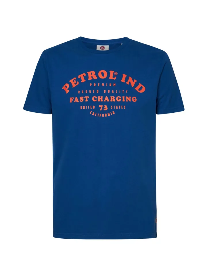 Petrol Industries Camiseta azul / salmón