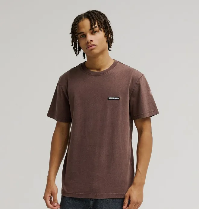 Patch It Washed - Camiseta de manga corta Marrón Hombre