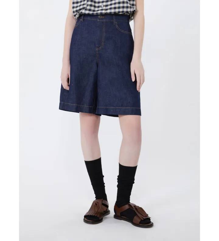 Weekend Max Mara para mujer. 2615141032600 Bermudas Ozono marino (38), Azul, Casual, Algodón, Denim