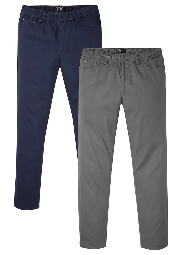 Pantalón sin cierre, regular fit, straight (2 unidades)