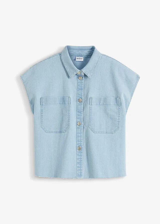 Blusa vaquera boxy, corta