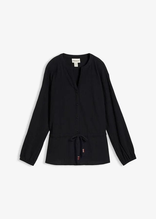 Blusa de tejido arrugado estructurado