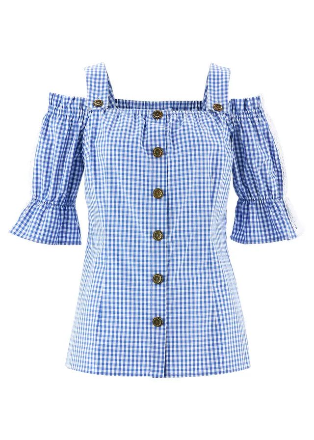 Blusa tradicional con media manga