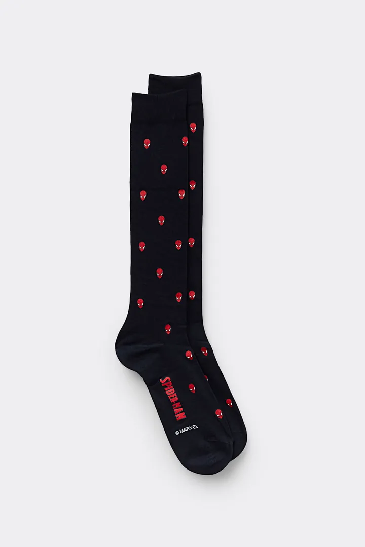 Intimissimi Calcetines Largos Algodón Soft Marvel Spider-Man Hombre Azul Tamaño 40-41
