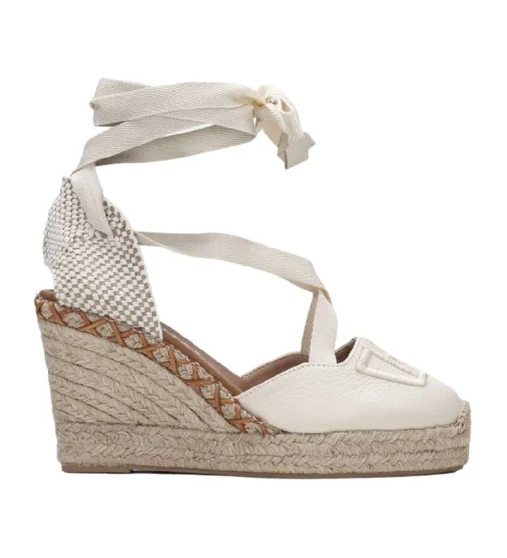 Hispanitas para mujer. HV243383 Zapatos Sofia7 blanco roto (41), Piel, 5 a 8cm, Cordones, Casual