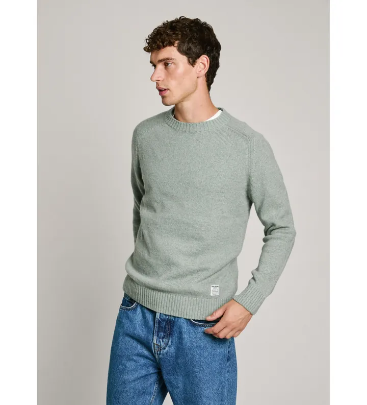 Pepe Jeans para hombre. PM702480 Jersey punto fit regular verde (L), Casual, Algodón