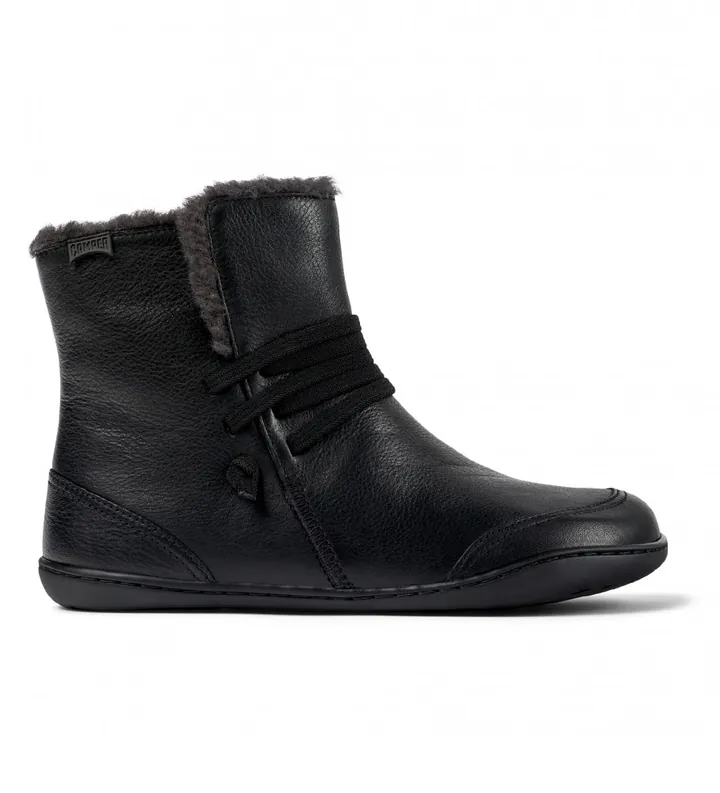 Camper para mujer. K400505-012 Botines de Piel Peu Cami negro (36), Plano, Ninguno, Casual