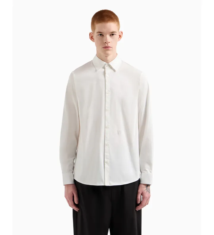 A|X Armani Exchange para hombre. XM000339AF10192U0009 Camisa Clássica blanco (L), Casual, Algodón, Manga larga