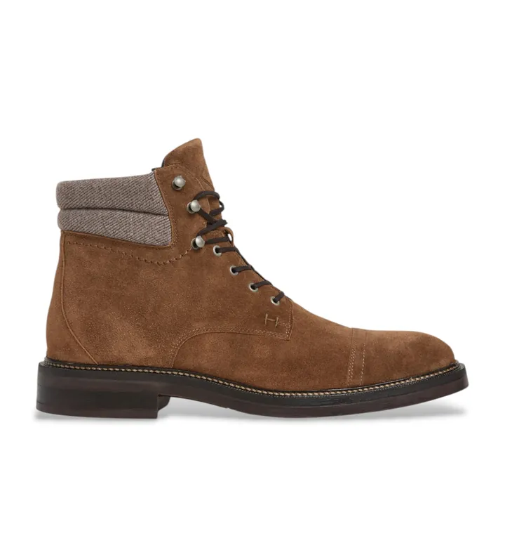 Hackett London para hombre. HMS200012 Botines de Piel Egmont Warm marrón (41), Plano, Cordones, Casual